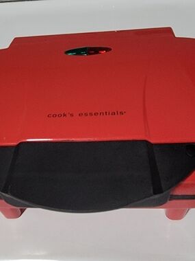 New- Cooks Essentials Red Double Pancake Maker